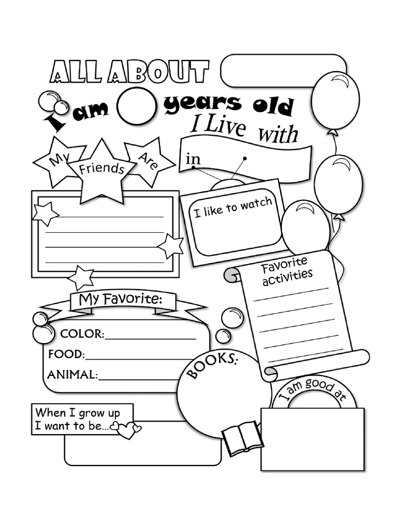 All About Me Cute PDF