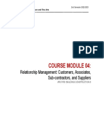 Course Module 04:: Relationship Management: Customers, Associates, Sub-Contractors, and Suppliers
