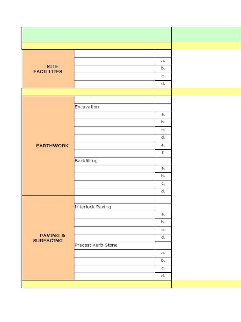 Manpower Productivity Rates PDF Tile Wall