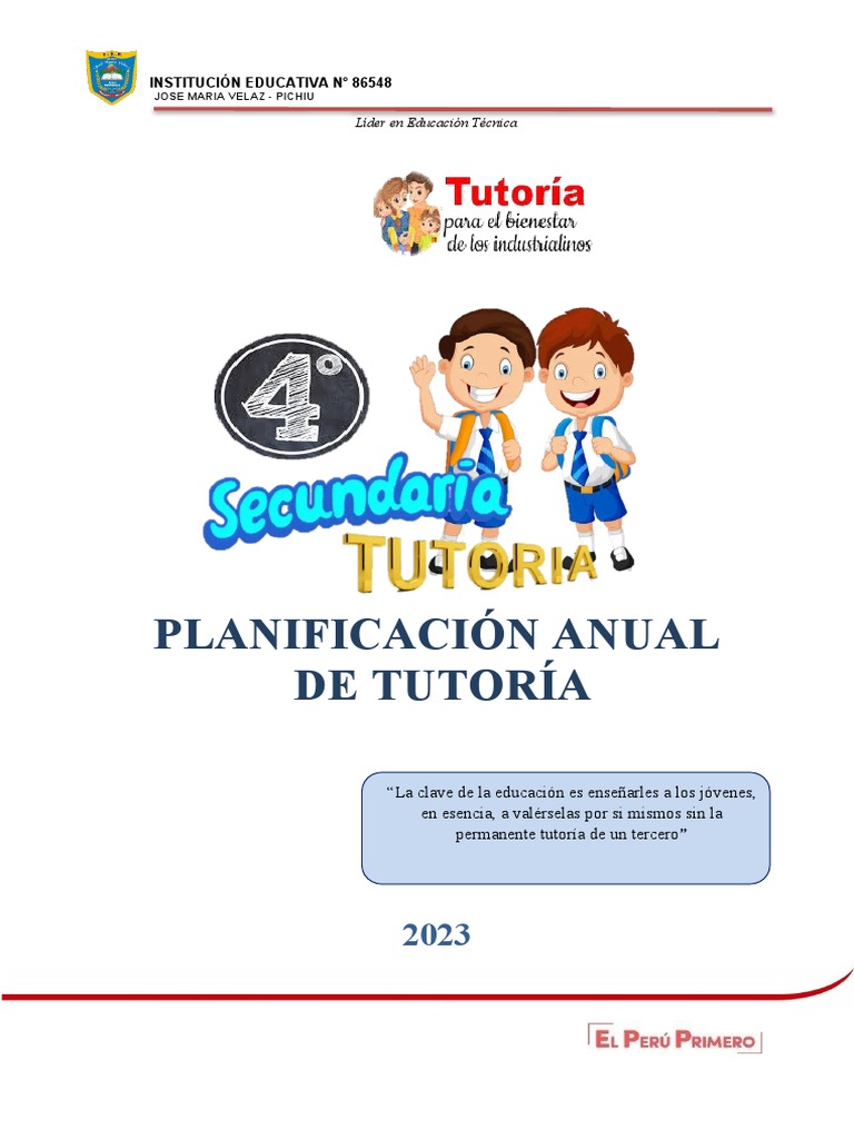 Plan Anual de Tutoría 2023-2025 | PDF | Aprendizaje | Las emociones