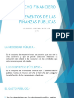 Derecho Financiero Elementos de Las Finanzas Públicas: Estudiantes: Lidia Tomasa Mestas Leon 2019-I