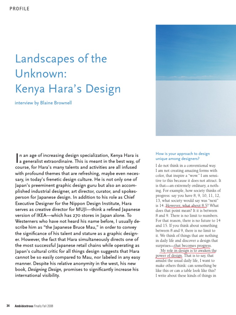 Kenya Hara: Design Philosophy Unveiled | PDF | Senses | Mind