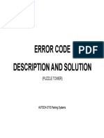 Error Code list description and solution