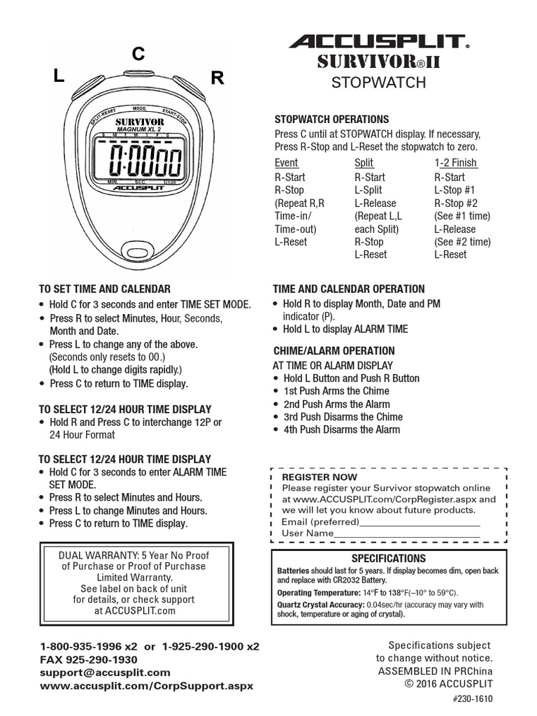 Stopwatch - Instructions S2 | PDF