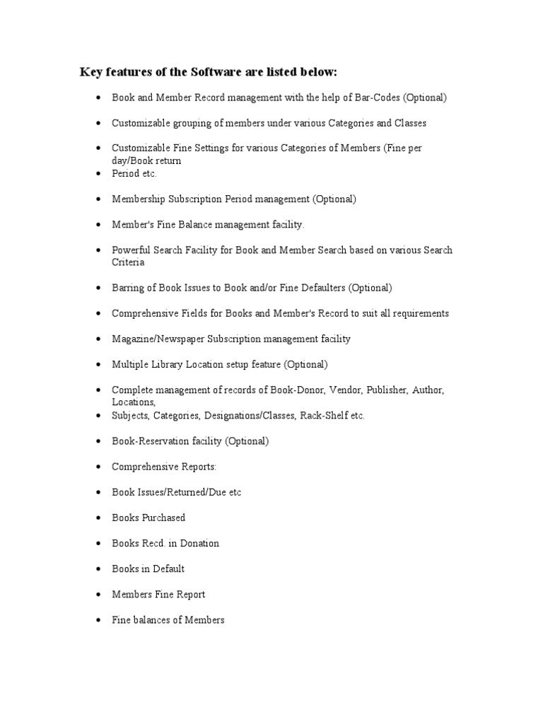LibrarySoft Features Overview | PDF | Computers