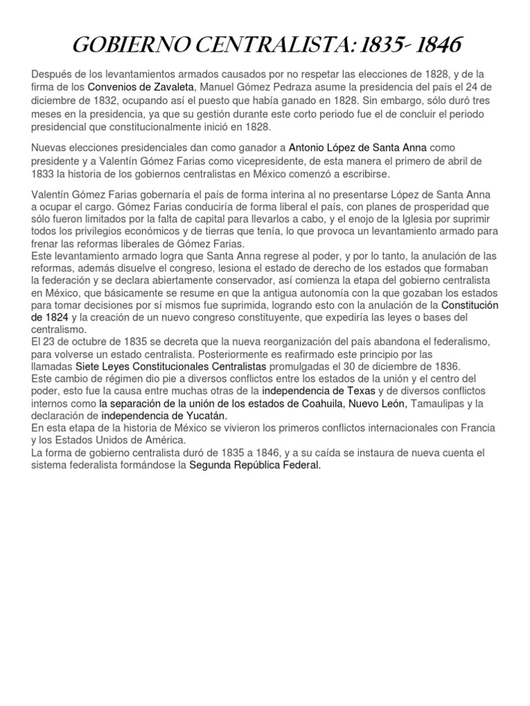 Gobierno Centralista PDF Gobierno