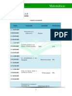 Plan de Evaluacion de Matematicas 1ro Sec A, B, C, D