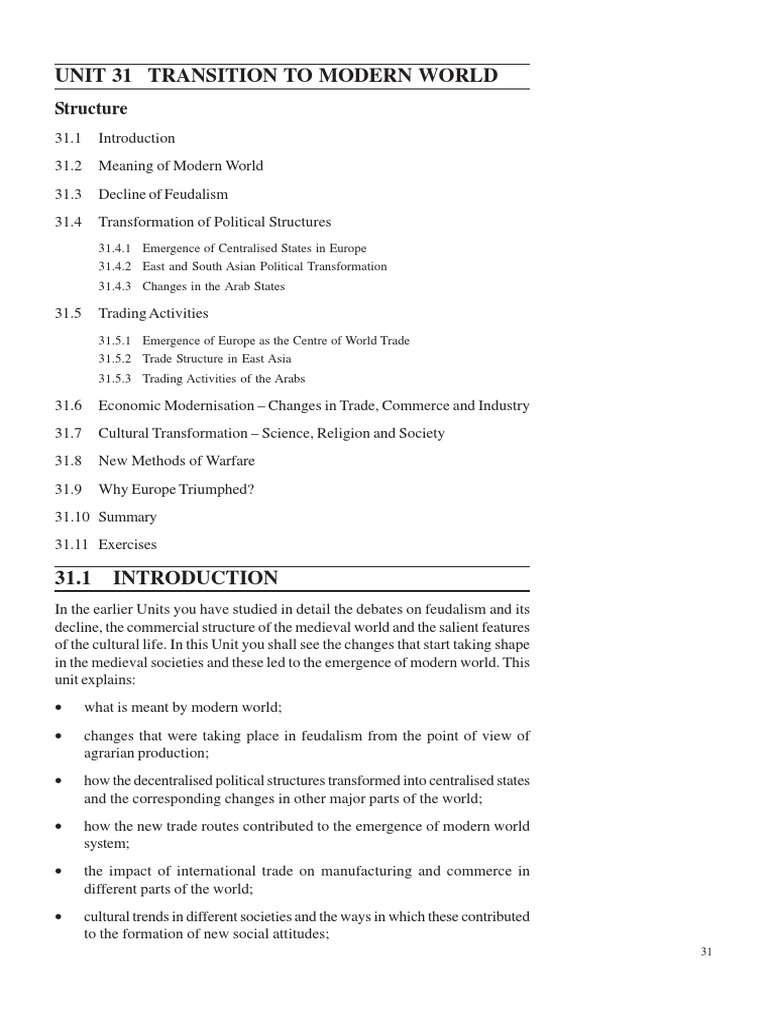 Transition to the Modern World | PDF | Agriculture | State (Polity)
