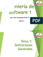 Ingeniería de Software 1: Ing. Clara Guadalupe Pozo H., Mgs. 2023