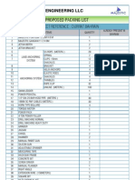 Proposed Packing List: Project Reference: Durrat Bahrain