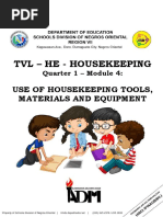 TVL - He - Housekeeping: Use of Housekeeping Tools, Materials and Equipment