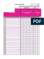 Conozcamos Nuestros Aprendizajes Registro de Matemática de 3 º Grado de Primaria - Evaluacion Diagnostica Julio 2021