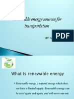 Renewable Energy Sources for Transportation