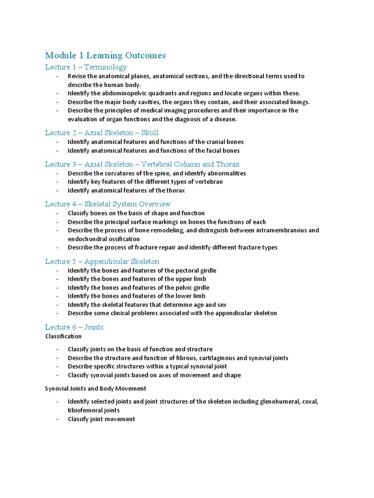 Module 1 Learning Outcomes | PDF