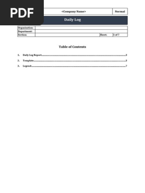 Daily Log Template