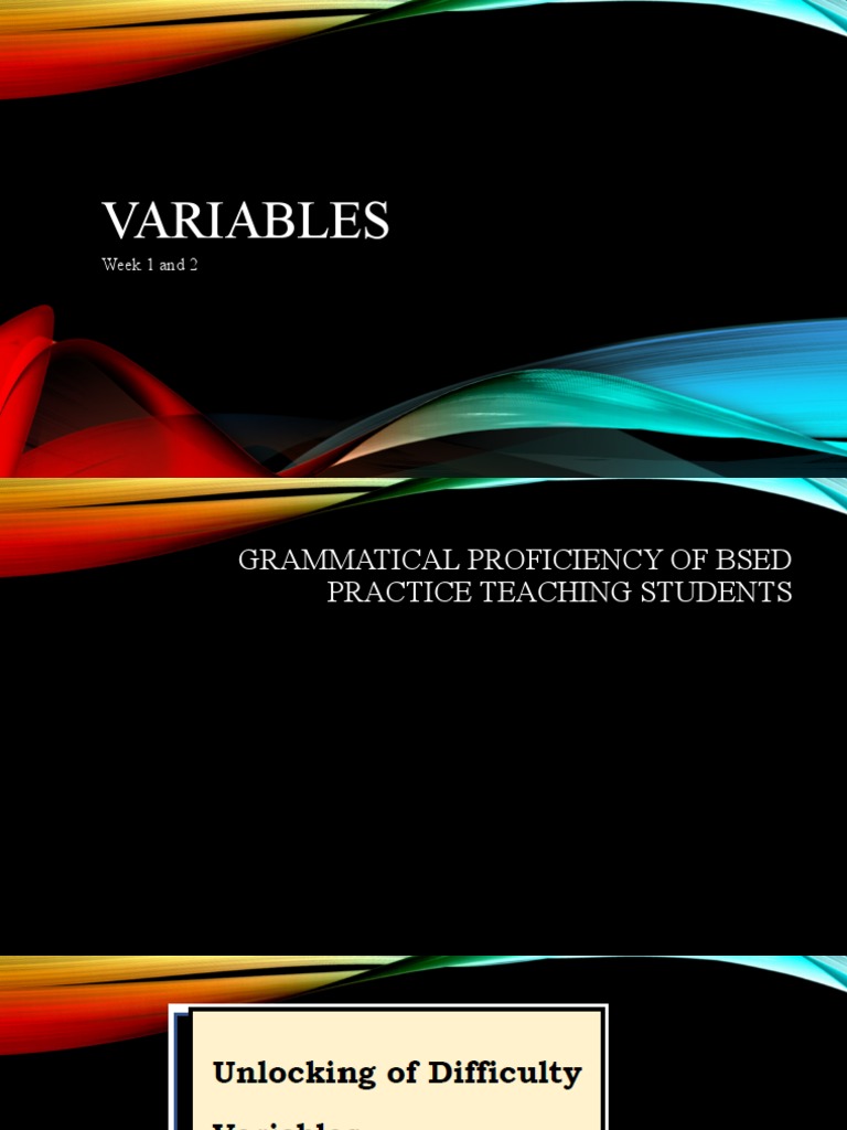 Independent and Dependent Variables | PDF