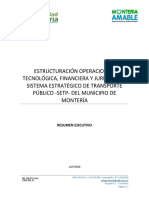 Estructuración Operacional, Tecnológica, Financiera Y Jurídica Del Sistema Estratégico de Transporte Público - Setp-Del Municipio de Montería