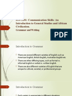 IGS 1201: Communication Skills: An Introduction To General Studies and African Civilization