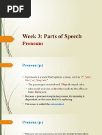 Week 3: Parts of Speech: Pronouns