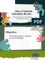 Lesson 4.4 Writing A Coherent Literature Review