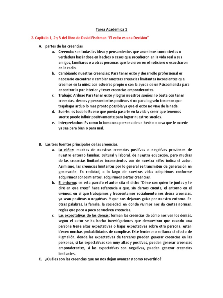 Capítulo 1, 2 y 5 Del Libro de David Fischman 