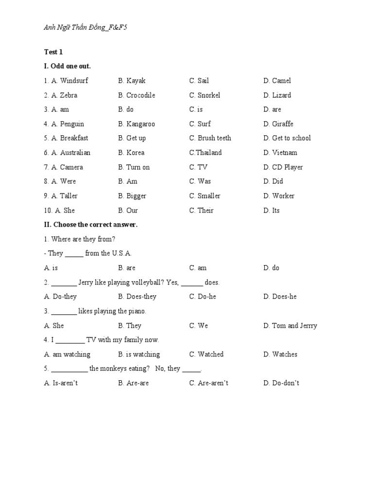 F&F5 English Language Test Guide | PDF | Hanoi | Hue