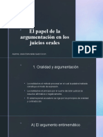 El Papel de La Argumentación en Los Juicios Orales: Alumna: Jisele Esmeralda Queb Cocon