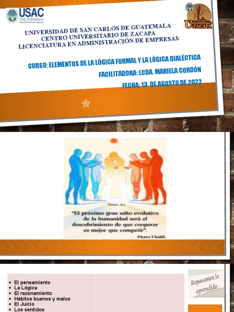 Sesión 13 08 2022 Elementos De La Lógica Formal Y La Lógica Dialectica