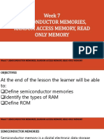 Week 7 Semiconductor Memories, Random Access Memory, Read Only Memory