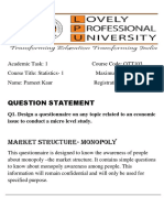 Question Statement: Market Structure-Monopoly