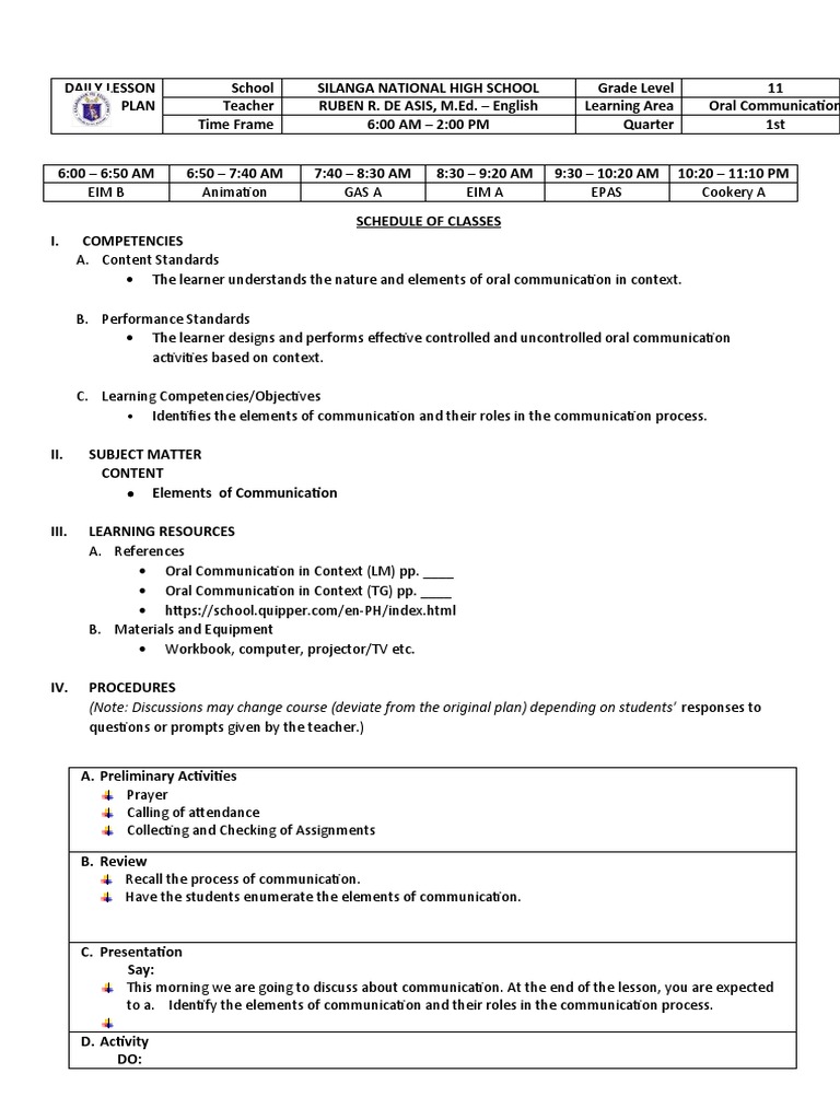 2 1 The Elements Of Communication Pdf Communication Learning