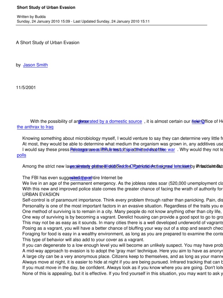 130 Short Study Of Urban Evasion Unrest Prueba Gratuita De 30 Dias Scribd