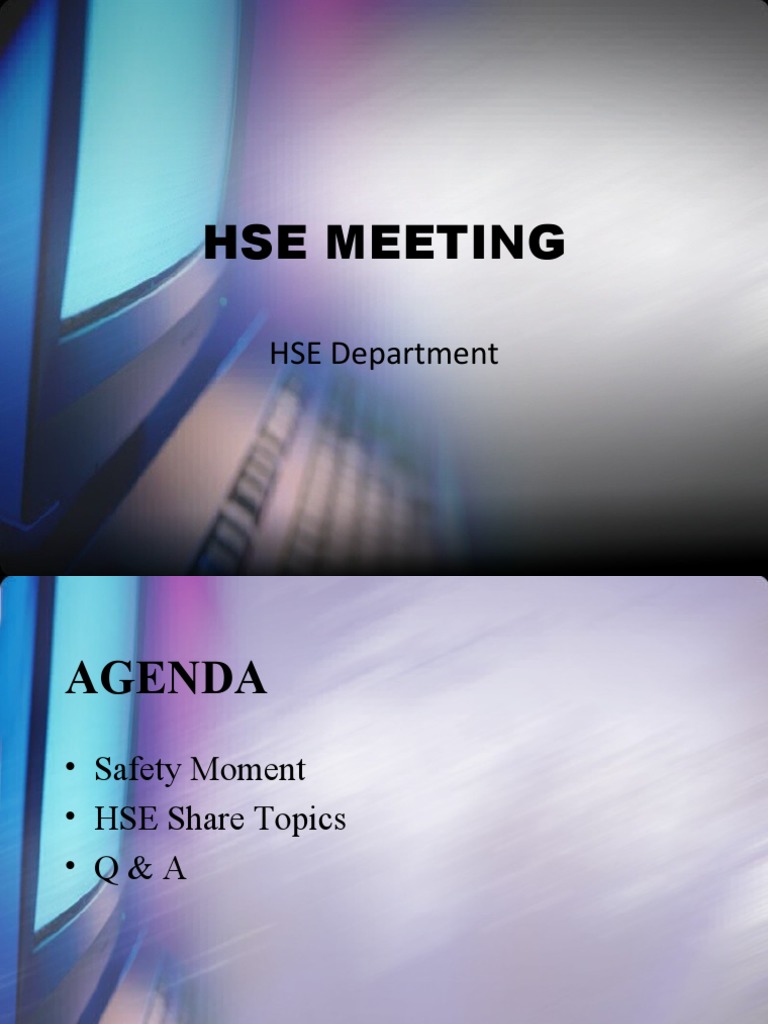 Hse Meeting Pdf Kesehatan Holistik