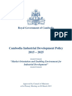 Cambodia Industrial Development Policy 2015 - 2025: Royal Government of Cambodia