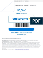 Votre E-Carte Cadeau Castorama: Votre Code: Code PIN