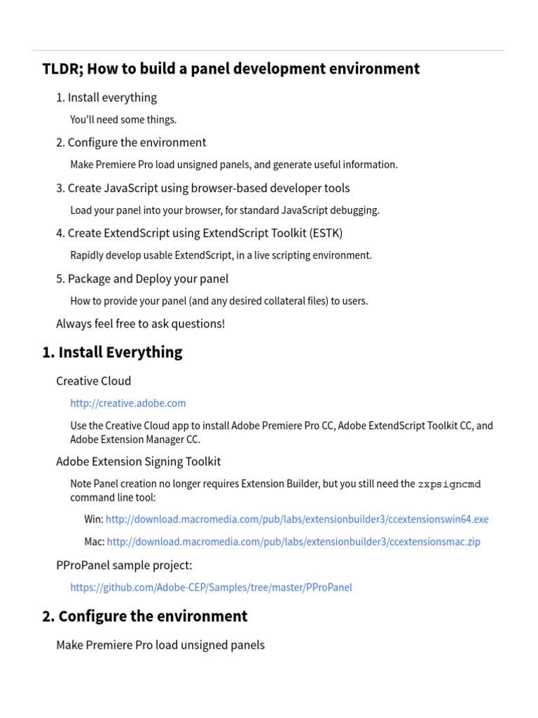 TLDR How To Build A Panel Development Environment | PDF | Windows ...