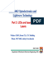Elec6063 Optoelectronics and Lightwave Technology: Part 2: Leds and Lasers - 2 Lasers