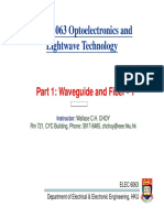 ELEC6063 Optoelectronics and Lightwave Technology: Part 1: Waveguide and Fiber - 1