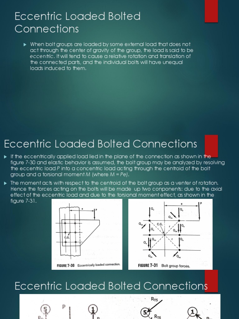 Eccentric Loaded Bolted Connections Guide | PDF | Stress (Mechanics ...