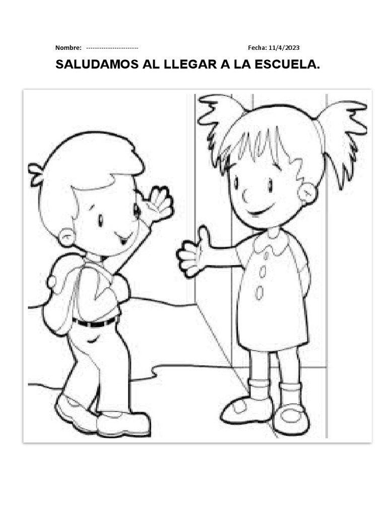 Cómo saludar a tus compañeros de clase al llegar a la escuela PDF