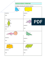 Calculo de Áreas Y Perímetros 1: Halla El Área y El Perímetro de Las Figuras Coloreadas de Los Siguientes Ejercicios