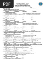 Third Quarter Examination: Mathematics 10 (SY: 2022 - 2023)