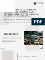 Análisis Del Impacto Al Derecho de Locomoción de Las Personas en Situación de Discapacidad Por Los Medios de Transporte Público Masivo en La Ciudad de Barranquilla