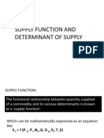 Supply Function and Determinant of Supply