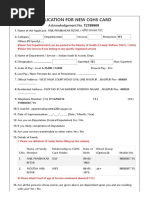 Application For New Cghs Card: Acknowledgement No. T2789909