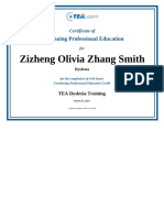 Tea Dyslexia Training Zizheng Olivia Zhang Smith