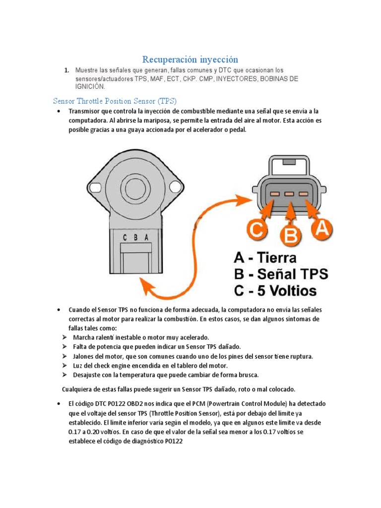 Recuperación Inyección: Sensor Throttle Position Sensor (TPS) | PDF ...