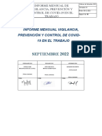 Septiembre: Informe Mensual Vigilancia, Prevención Y Control de Covid-19 en El Trabajo