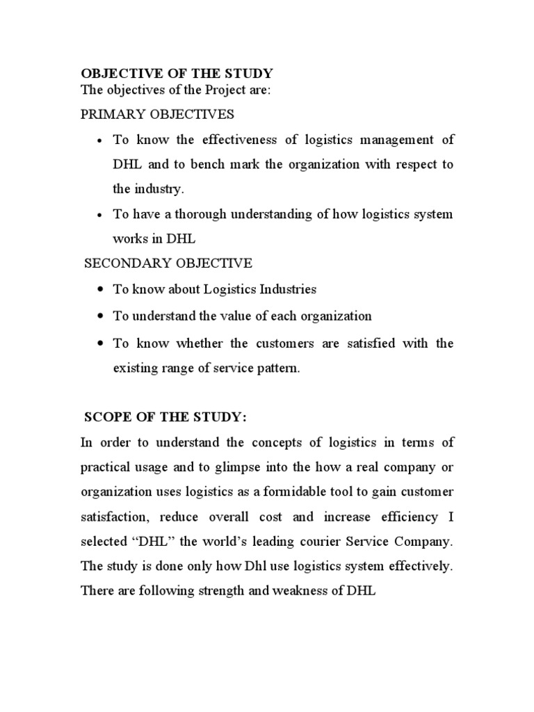 DHL Logistics Management Analysis | PDF | Logistics | Supply Chain ...