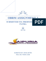 Obrm Assignment-2: Submitted To: Professor Joy Patra